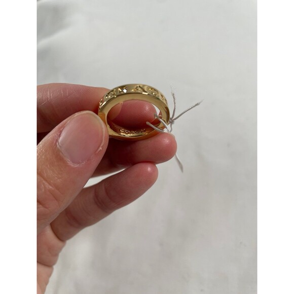 NWT Coach Women Signature Gold Tone Ring Size 6 - Picture 2 of 4